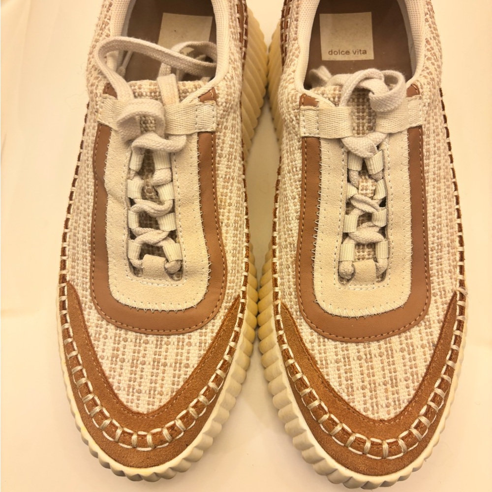 Dolce Vita Beige and Brown Sneakers